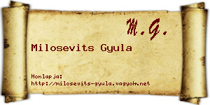 Milosevits Gyula névjegykártya