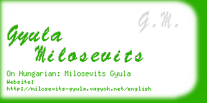 gyula milosevits business card